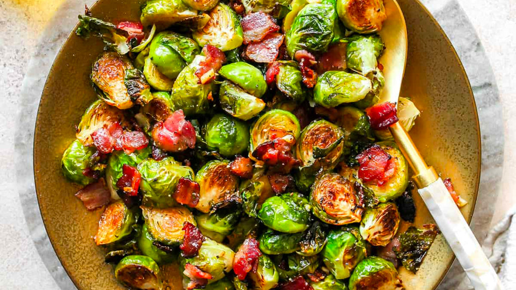 Roasted Brussels Sprouts with Bacon Olive Oil